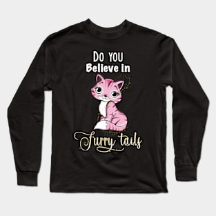 Furry tails cat pun Long Sleeve T-Shirt